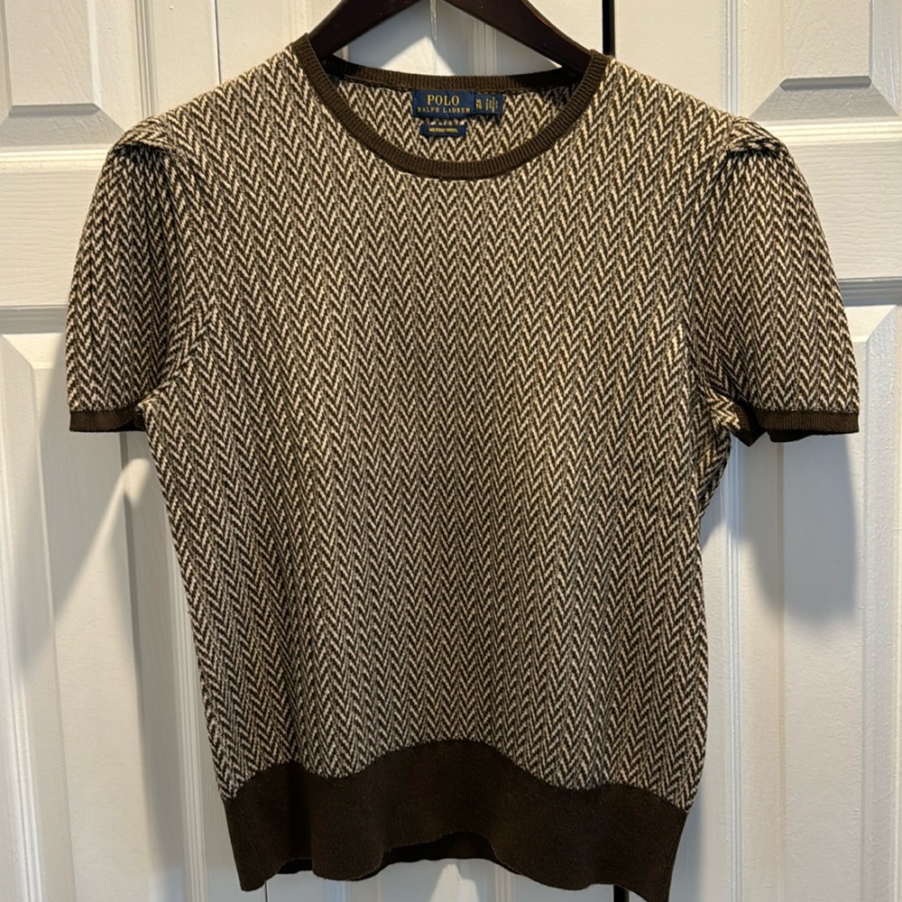 Polo Ralph Lauren brown/camel puff sleeve sweater